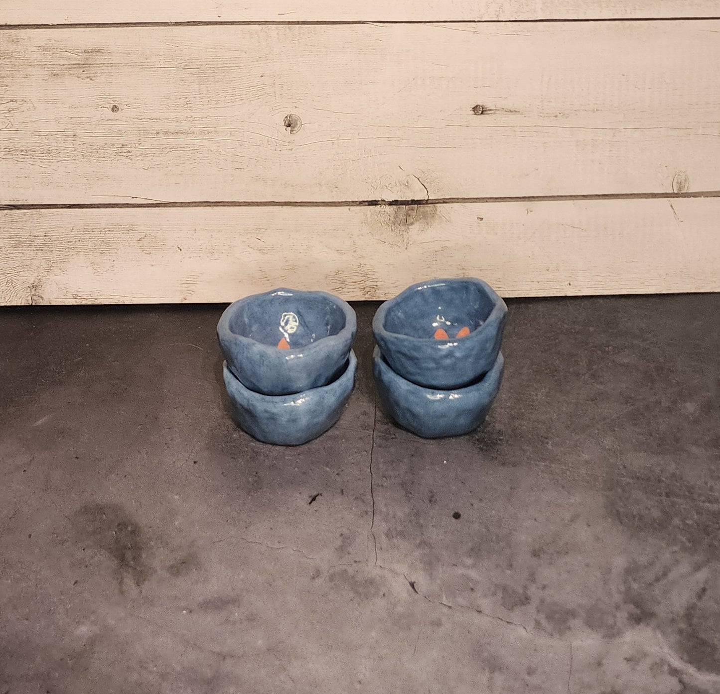 Ramekin Set- Blue & Flowers