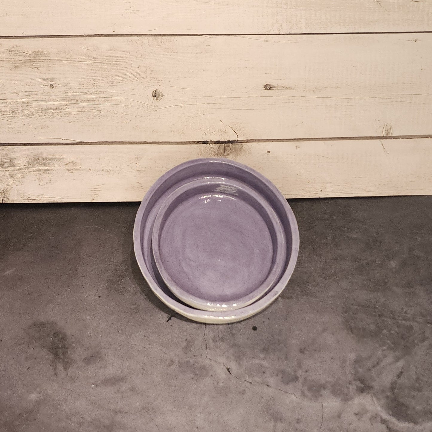 Snack Plate Set- Purple & White
