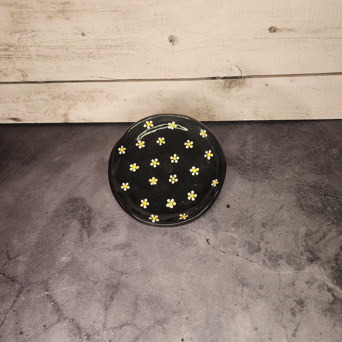 Trinket Dish- Black & Floral
