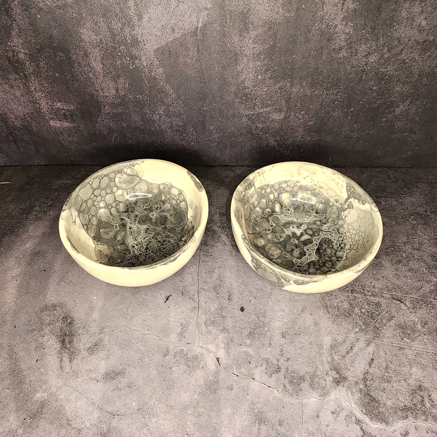 Bowl Set- Black Bubbles