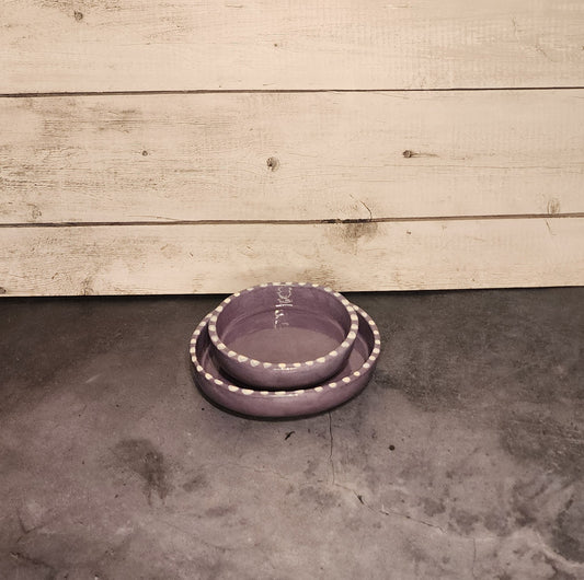 Snack Plate Set- Purple & Dots