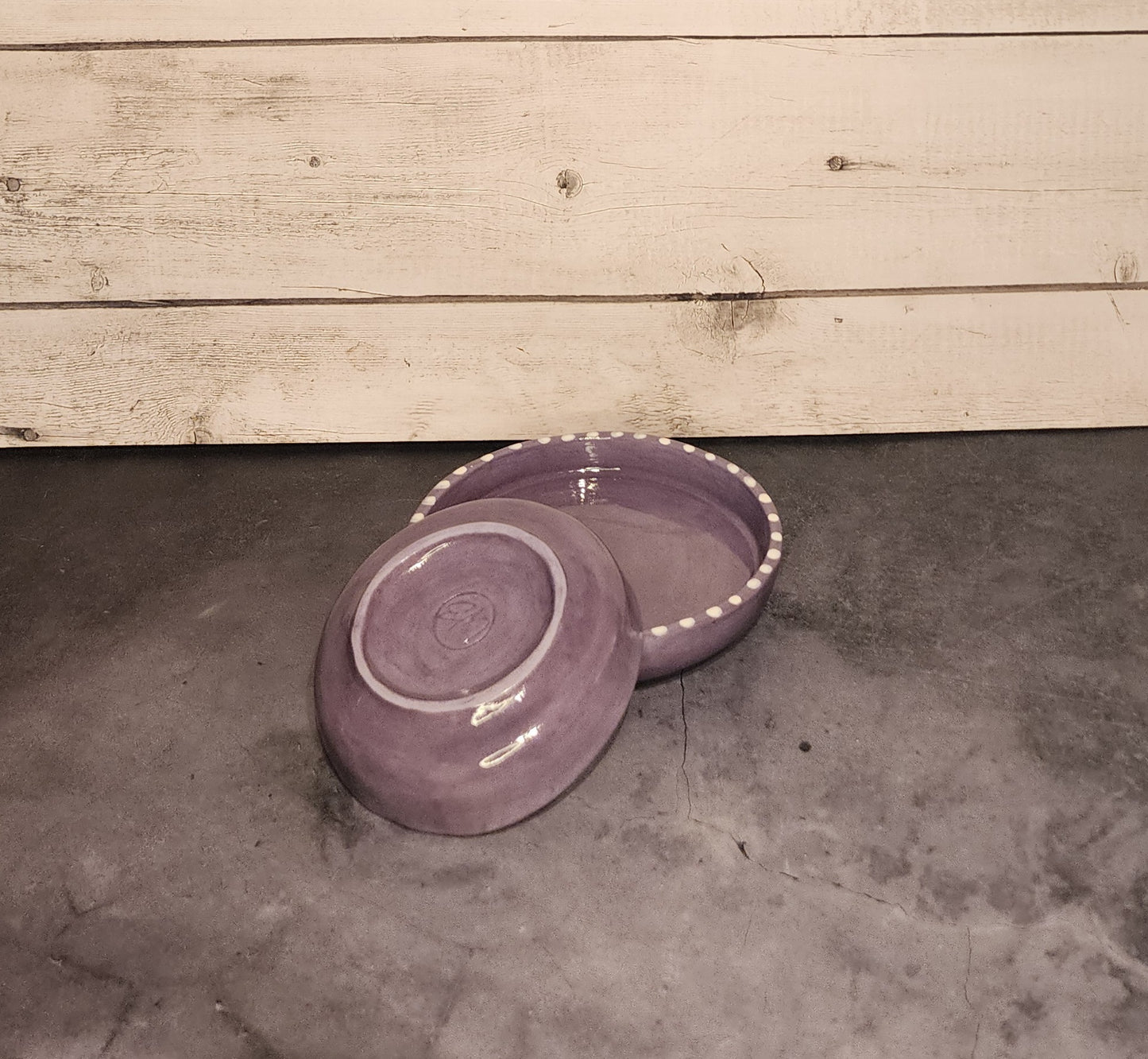 Snack Plate Set- Purple & Dots