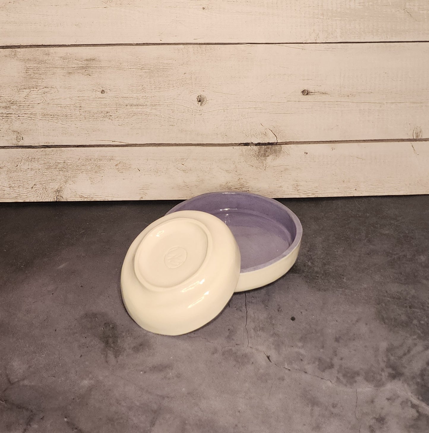 Snack Plate Set- Purple & White