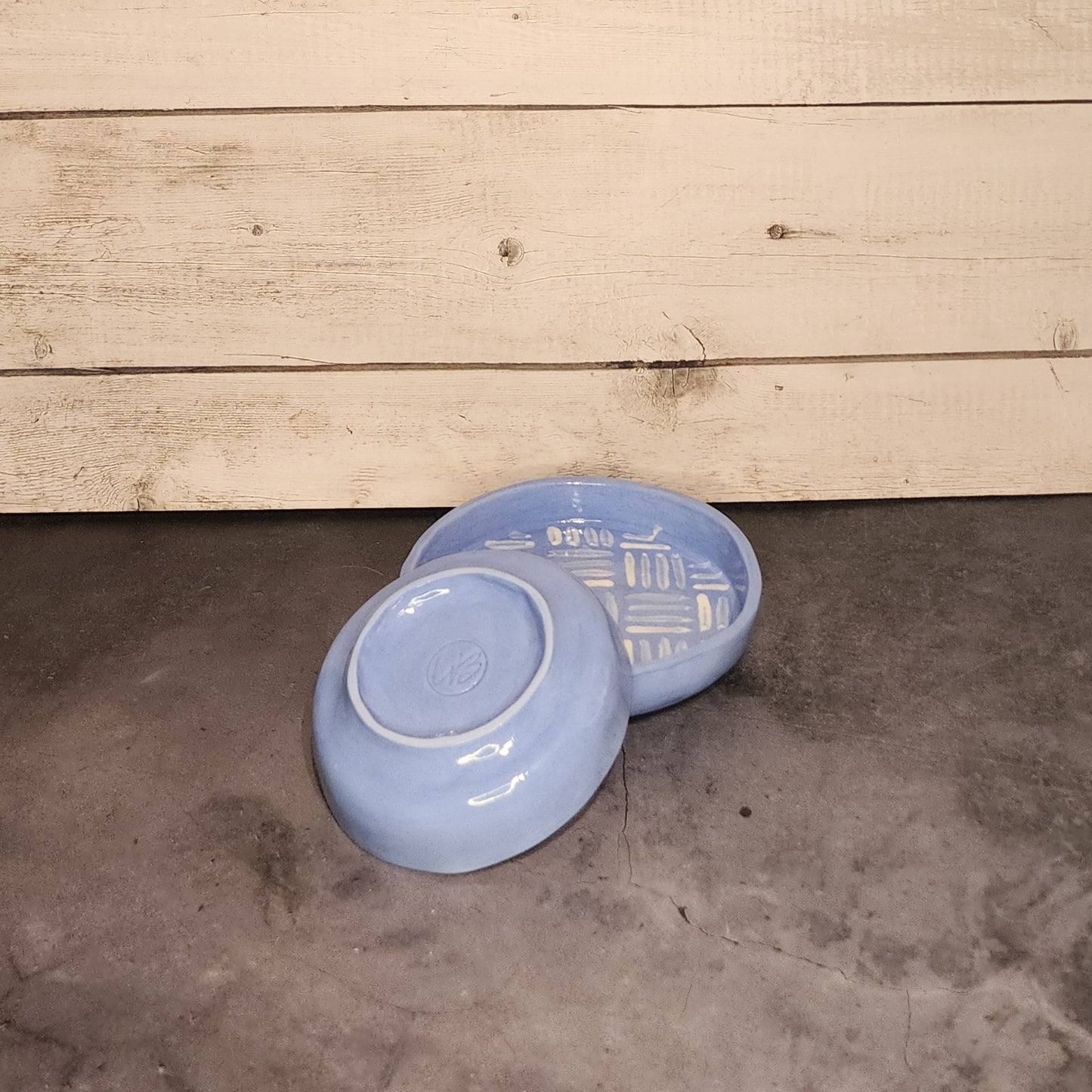 Snack Plate Set- Blue & Stripes