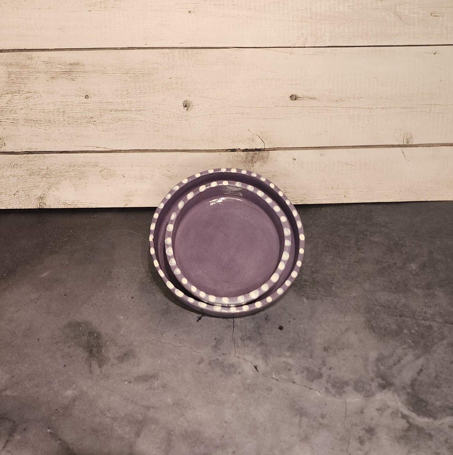 Snack Plate Set- Purple & Dots