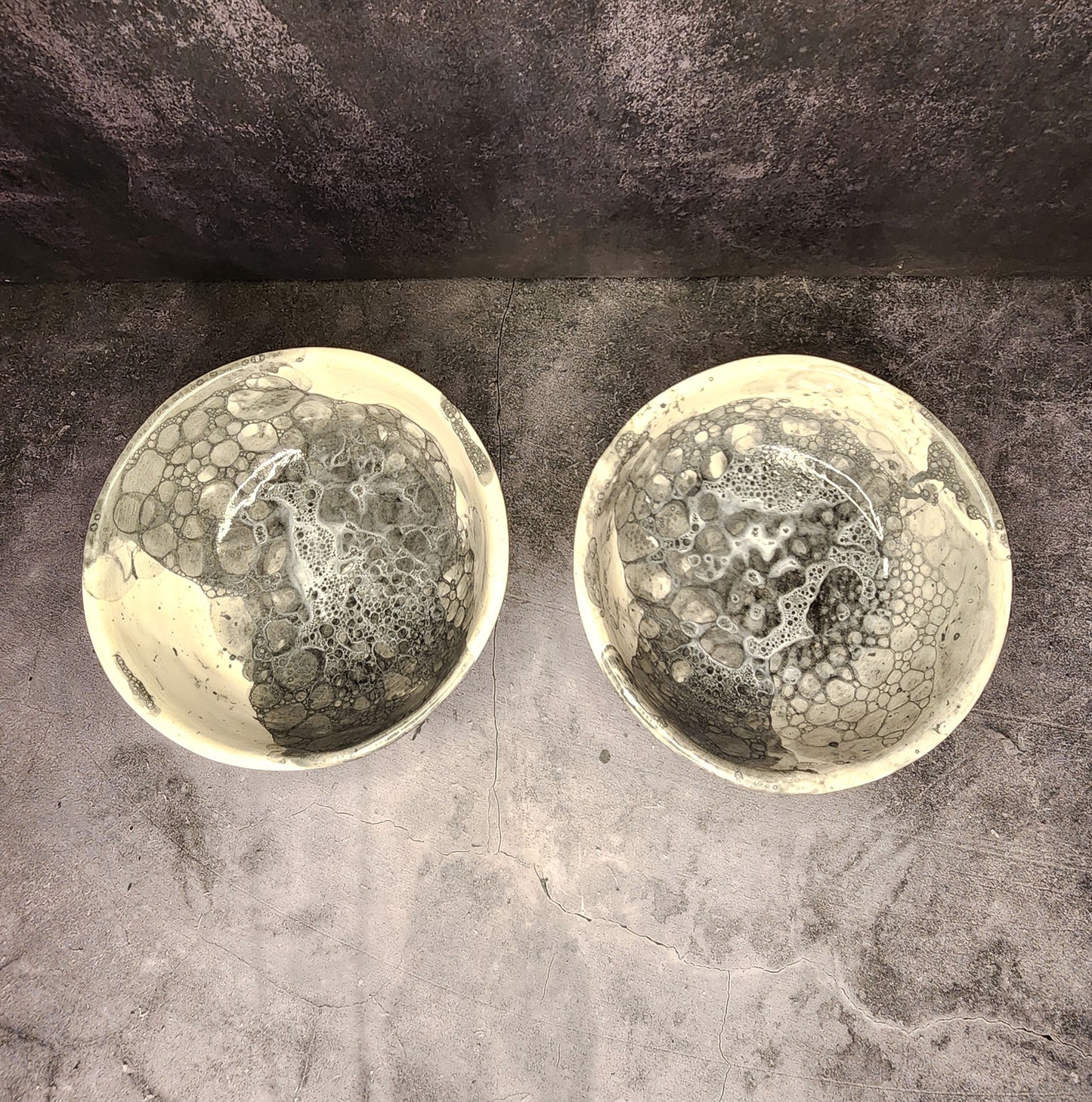 Bowl Set- Black Bubbles