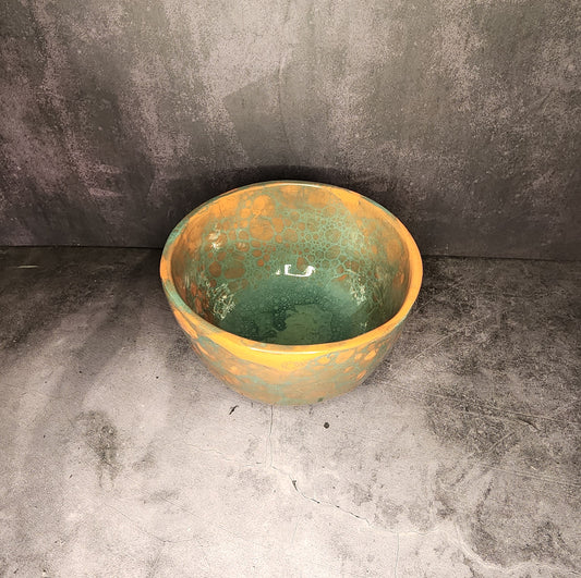 Bowl- Green Bubbles (Large)