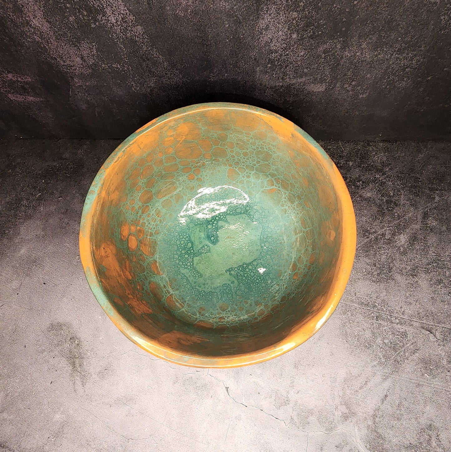 Bowl- Green Bubbles (Large)