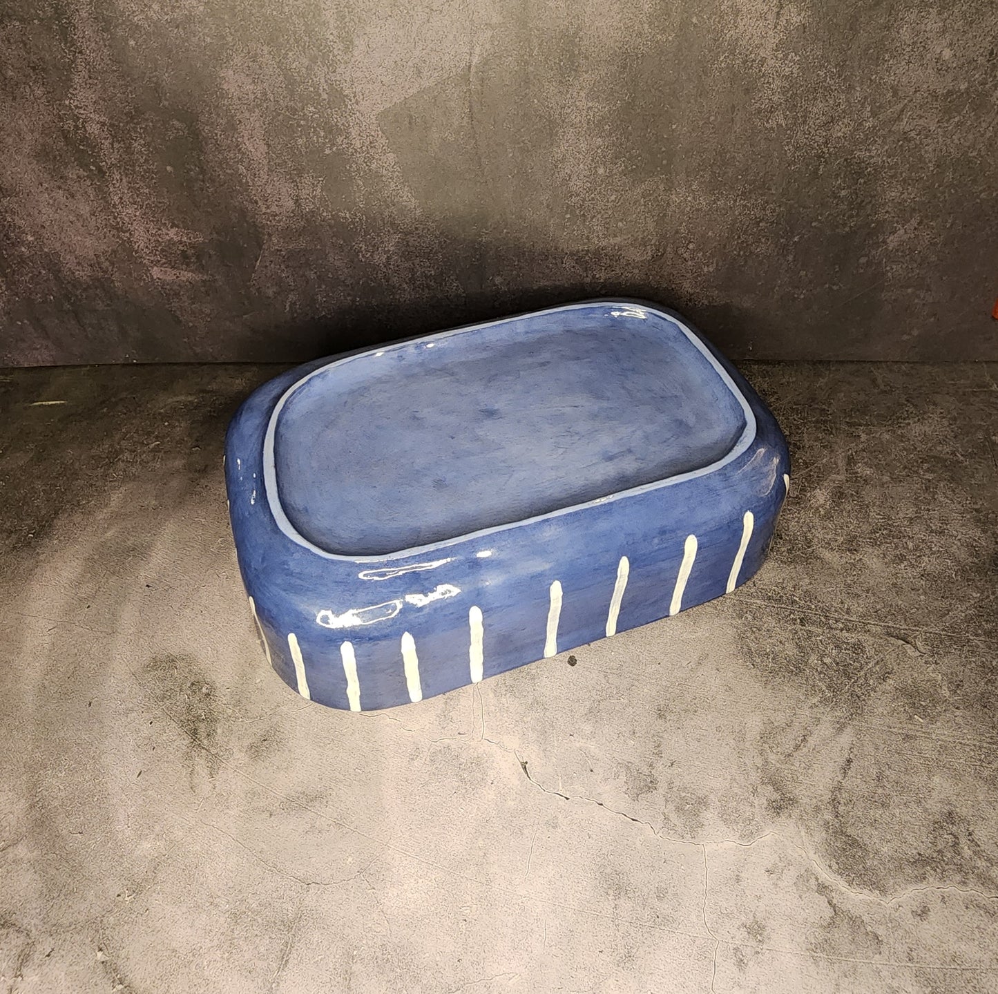 Casserole Dish- Blue & Stripes